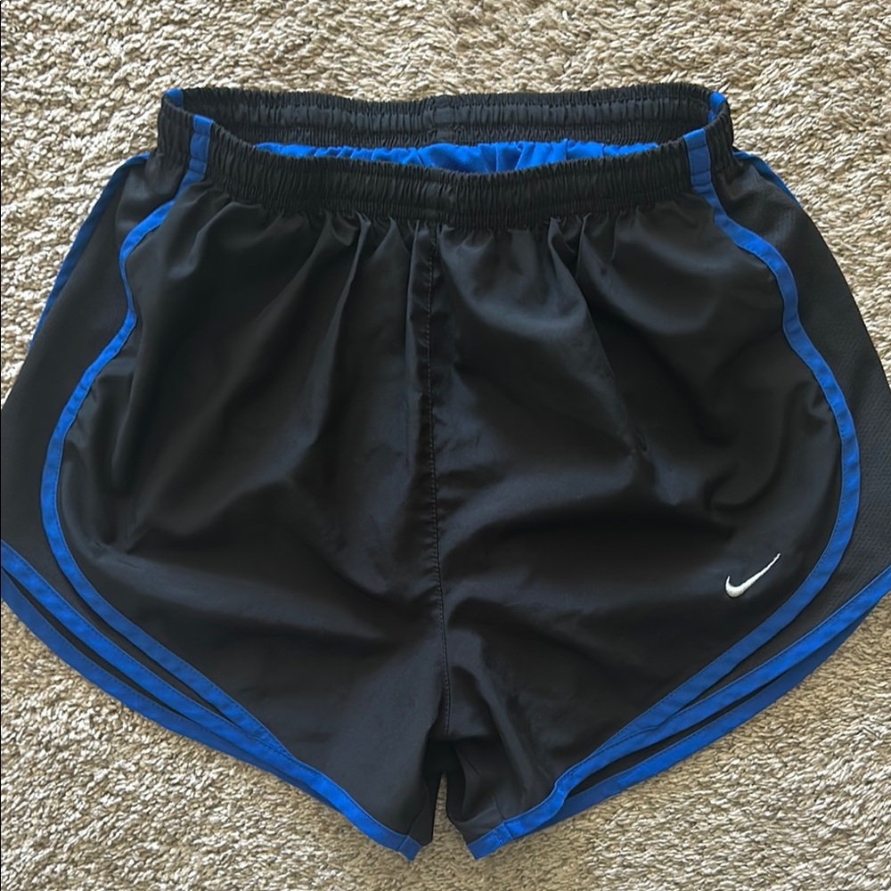 Black and Blue NIKE Athletic Shorts